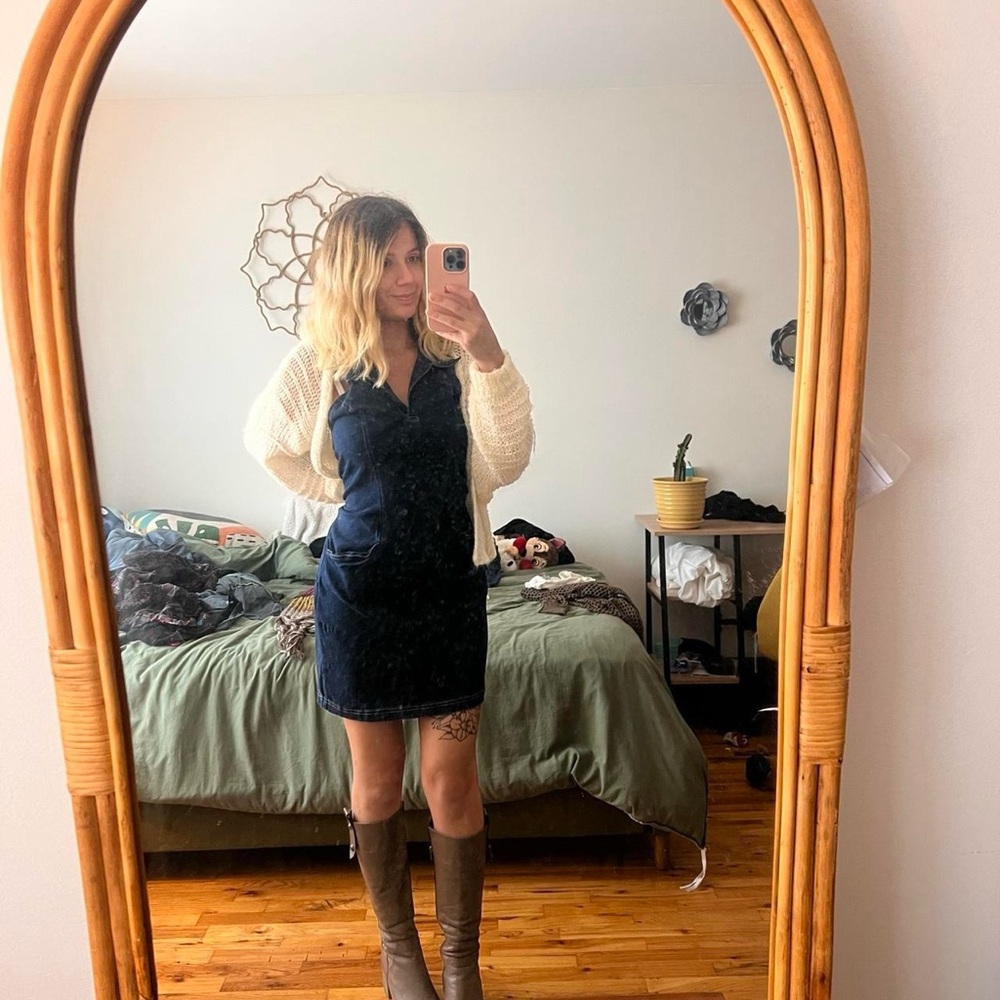 Y2K halter denim dress